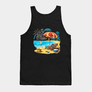 I love the beach and like 3 people, fun summer vacation travel memes tee 3 Tank Top